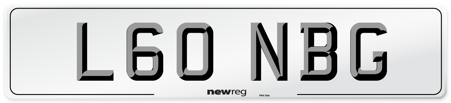 L60 NBG Number Plate from New Reg